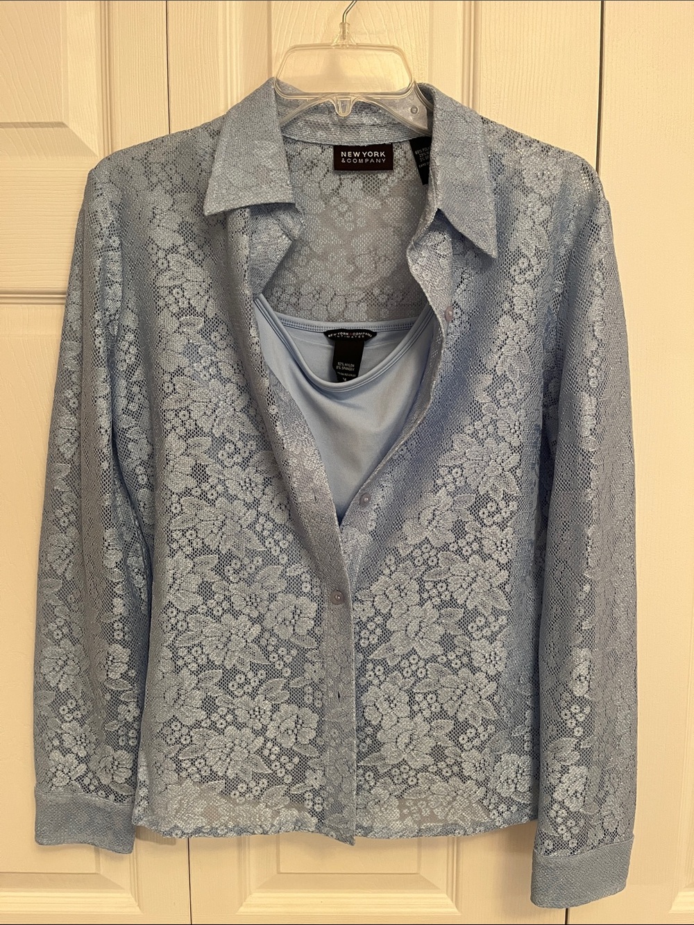 New York & Company Pale Blue Lace top with matching tank